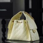 CHANEL 25 Small Handbag - Light Yellow Grained Calfskin4