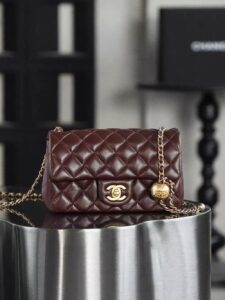 CHANEL Mini Classic Handbag, Dark Burgundy