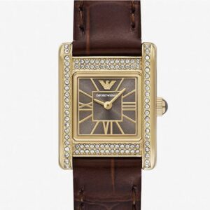 Emporio Armani Two-Hand Brown Leather Watch AR11705