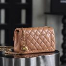 Pre-Owned CHANEL Mini Classic Handbag Caramel Lambskin Gold-Tone Metal - 95% New5