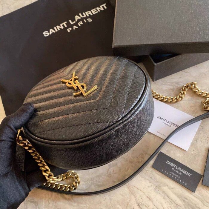 Saint Laurent VINYLE 圆形相机包1 - 副本