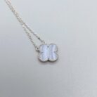 Van Cleef & Arpels Vintage Alhambra pendant 18K white gold, Chalcedony